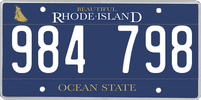 RI license plate 984798