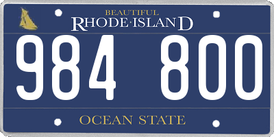 RI license plate 984800