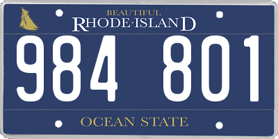 RI license plate 984801