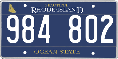 RI license plate 984802