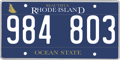 RI license plate 984803