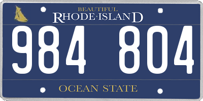 RI license plate 984804