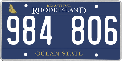 RI license plate 984806