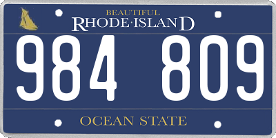 RI license plate 984809