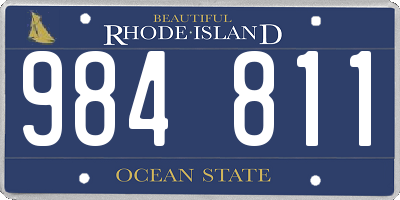 RI license plate 984811