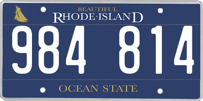 RI license plate 984814