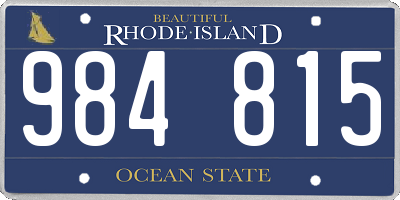 RI license plate 984815