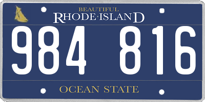 RI license plate 984816