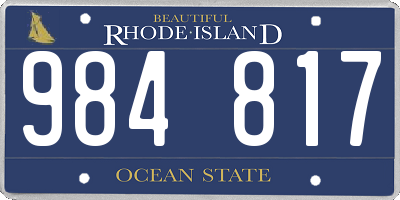 RI license plate 984817