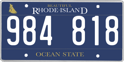 RI license plate 984818