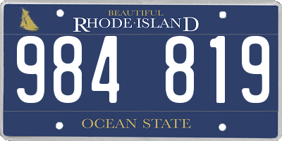 RI license plate 984819