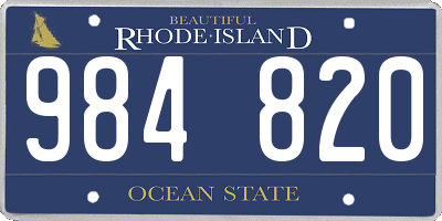 RI license plate 984820