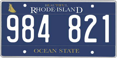 RI license plate 984821