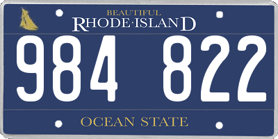 RI license plate 984822