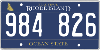 RI license plate 984826