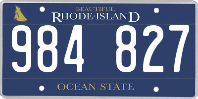 RI license plate 984827