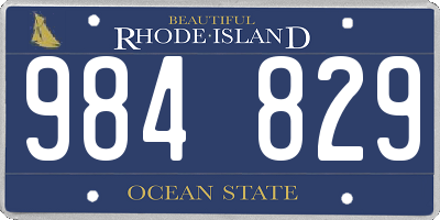 RI license plate 984829