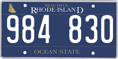 RI license plate 984830