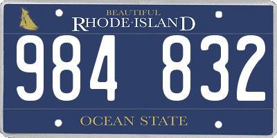 RI license plate 984832