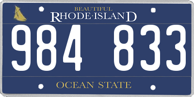 RI license plate 984833