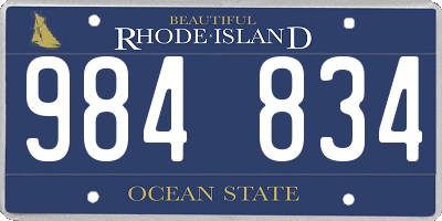 RI license plate 984834