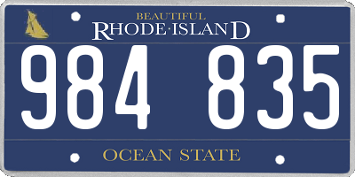 RI license plate 984835