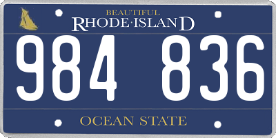 RI license plate 984836