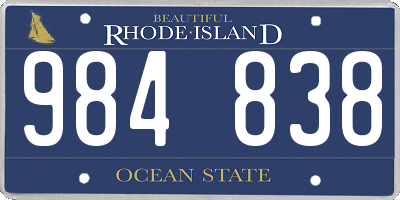 RI license plate 984838