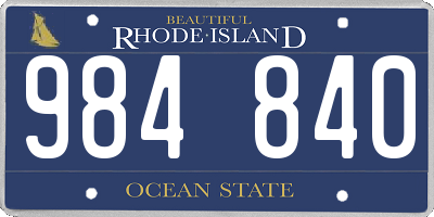 RI license plate 984840