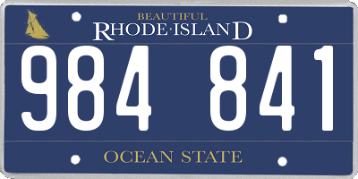 RI license plate 984841