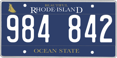 RI license plate 984842