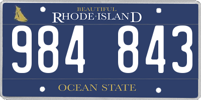 RI license plate 984843