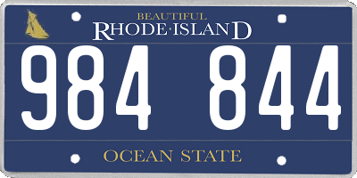 RI license plate 984844