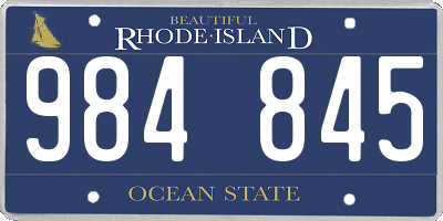 RI license plate 984845