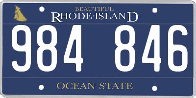 RI license plate 984846