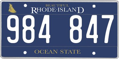 RI license plate 984847