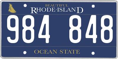 RI license plate 984848