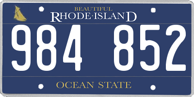 RI license plate 984852