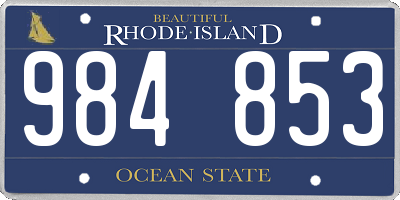 RI license plate 984853