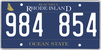 RI license plate 984854