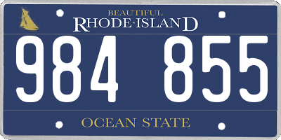 RI license plate 984855