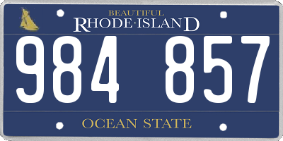 RI license plate 984857