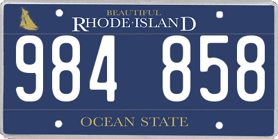 RI license plate 984858