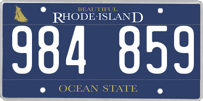 RI license plate 984859