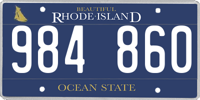 RI license plate 984860