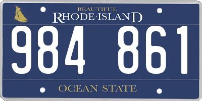 RI license plate 984861