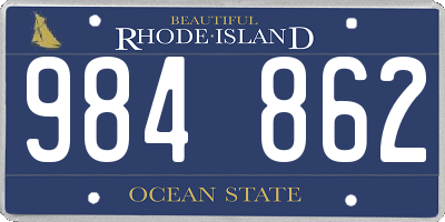 RI license plate 984862