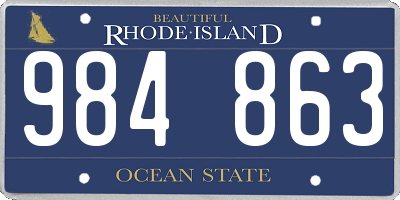 RI license plate 984863