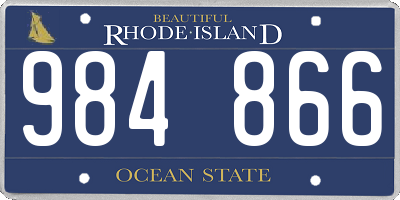 RI license plate 984866