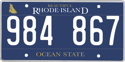 RI license plate 984867